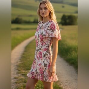 REFORMATION Beesley Print Minidress In Farrah size 8